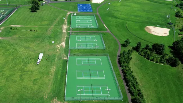 Council Rock South High School tennis and basketball courts in Holland, PA — project view 2