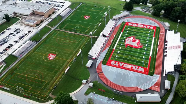 Three synthetic turf fields and stadium running track at Owen J. Roberts