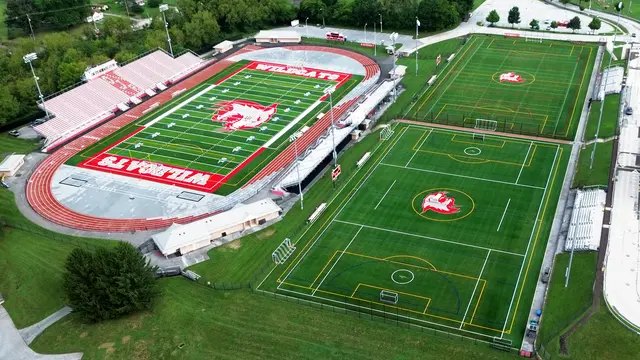 Owen J. Roberts stadium and adjacent auxiliary fields viewed from above